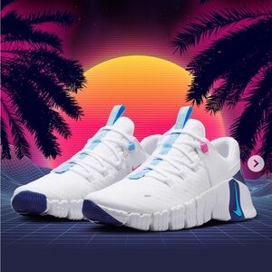 Nike Metcon 5 Aquarius White, Blue and Pink Details